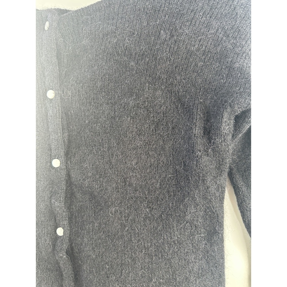 Sezane Gaspard Super Kid Mohair Baby Alpaca Black Cardigan Sweater XXS Luxury - Picture 7 of 16